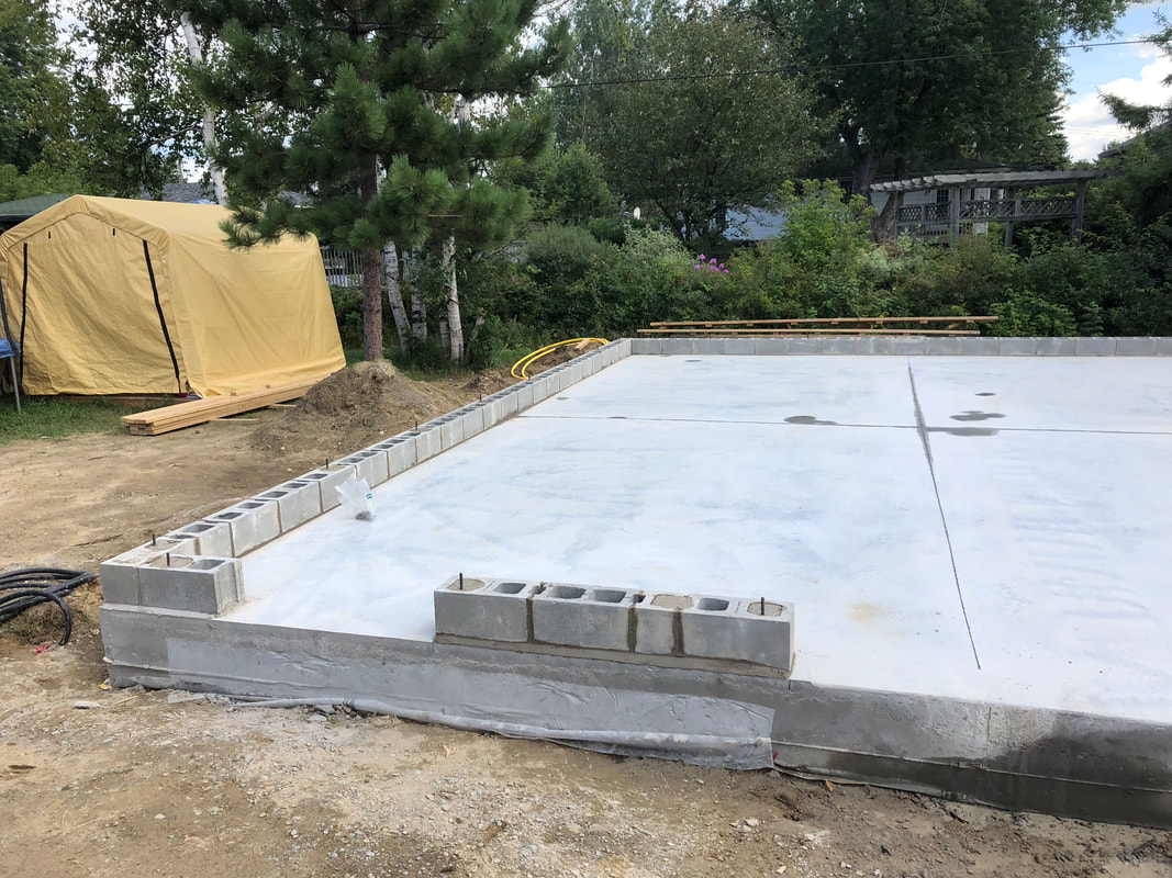 Block installed on slab